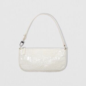 BY FAR RACHEL CREAM CROCO EMBOSSED LEATHER WHITE CREAM IVORY